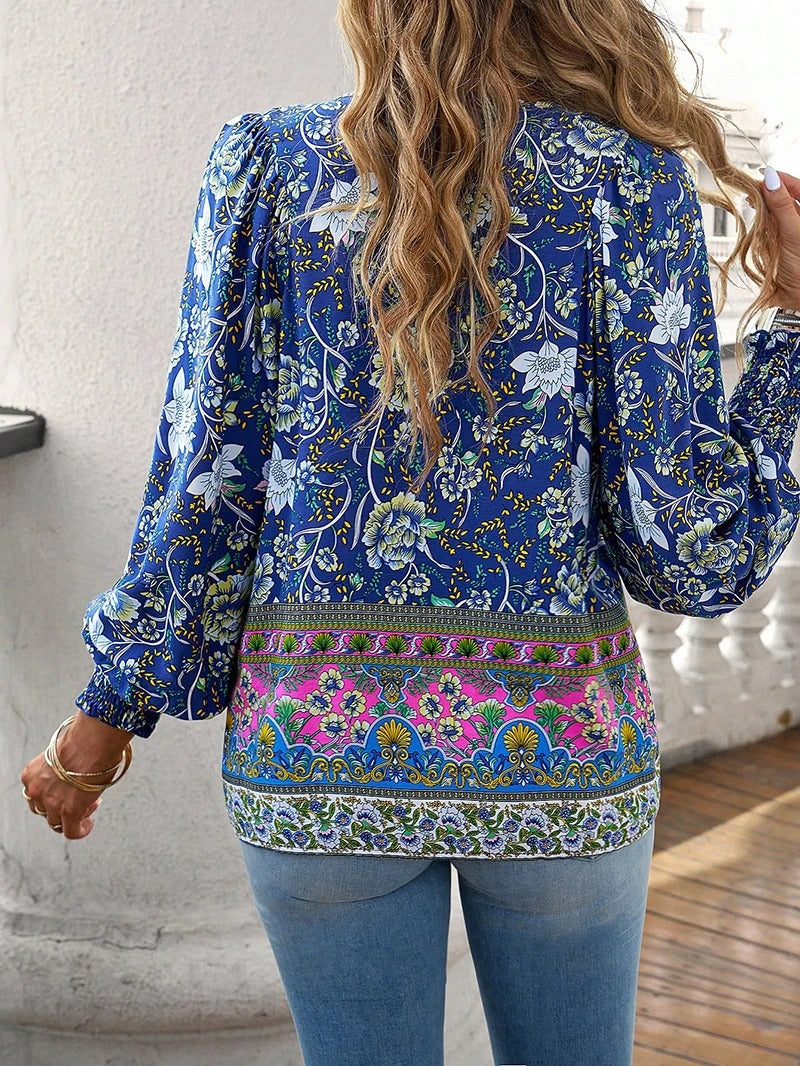 Women’s Floral Long Sleeve Boho Blouse