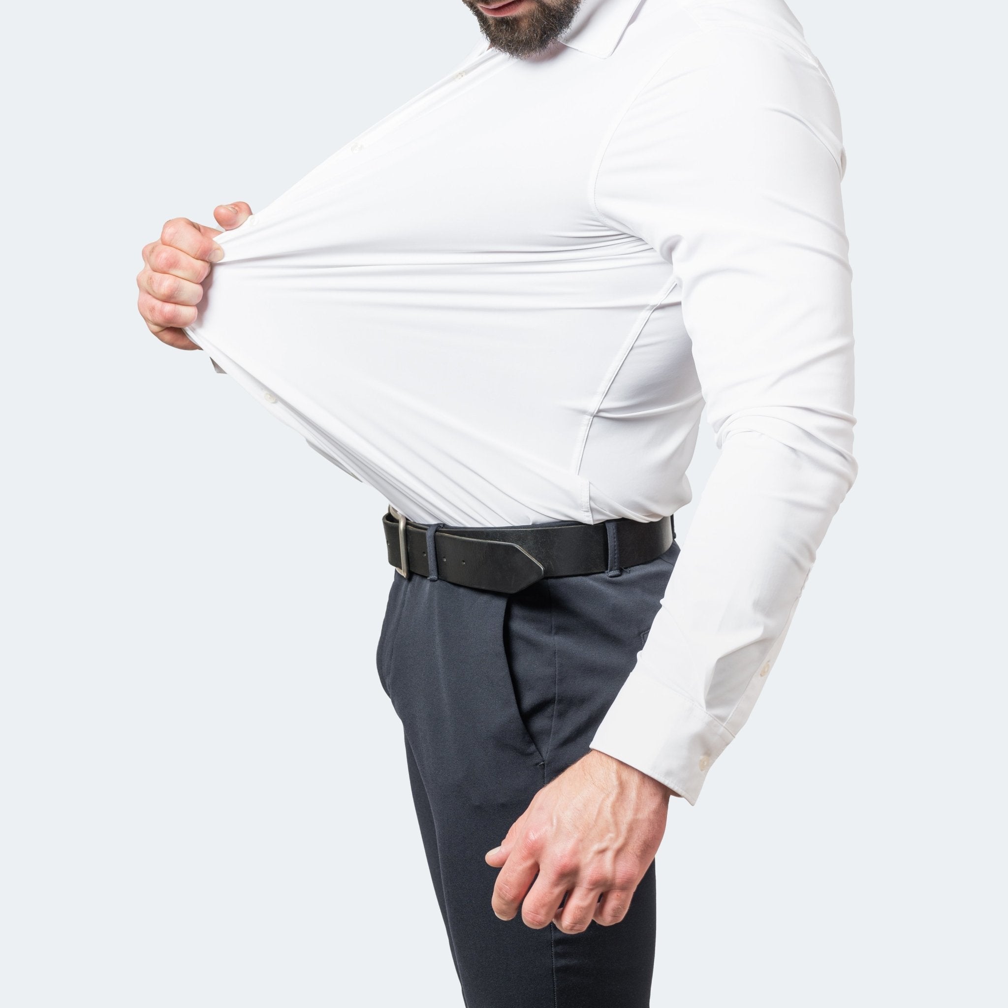 Men's White Shirt, Stretch and Wrinkle-Free
