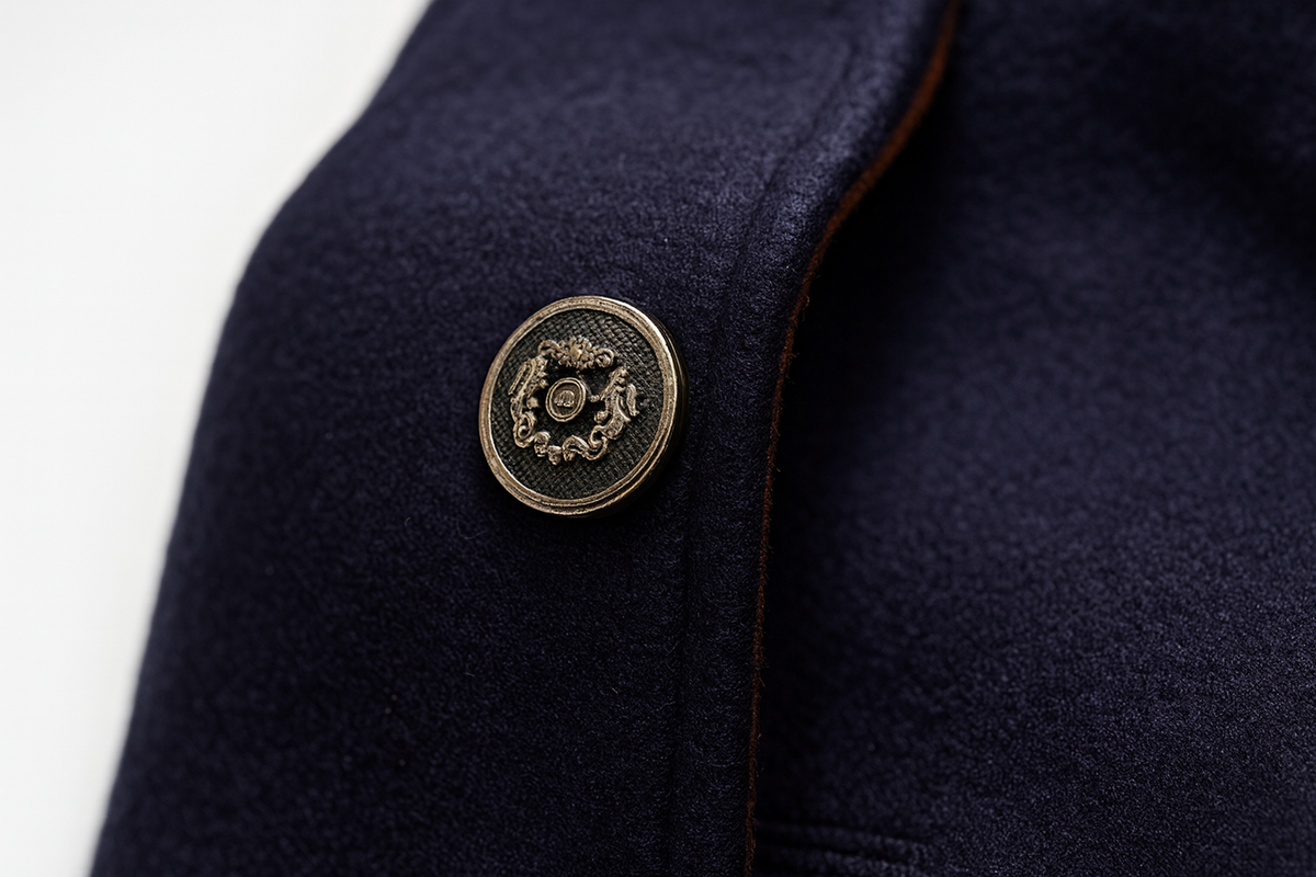 Men's Wool Blend Overcoat – Stand Collar Winter Design