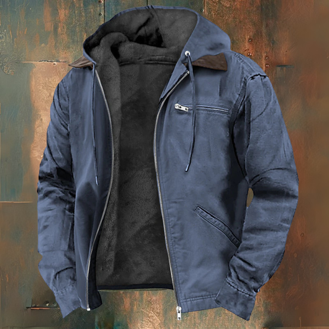 Men’s Hooded Canvas Jacket – Rugged Utility Style
