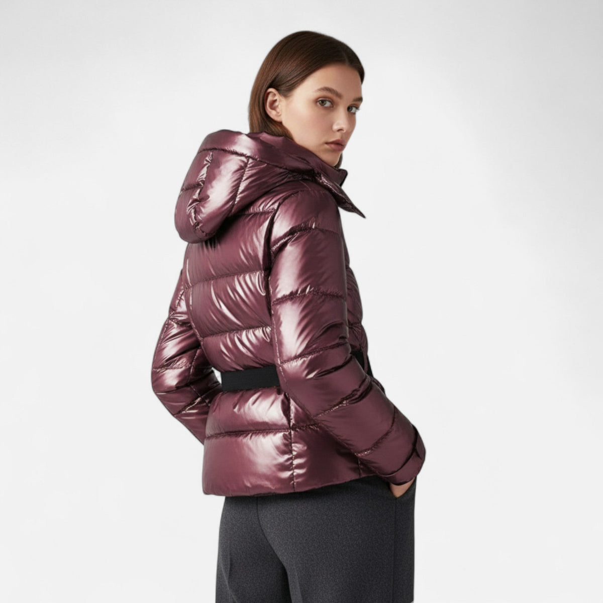 Women's Fitted Ski Jacket – Hooded Insulated Winter Jacket
