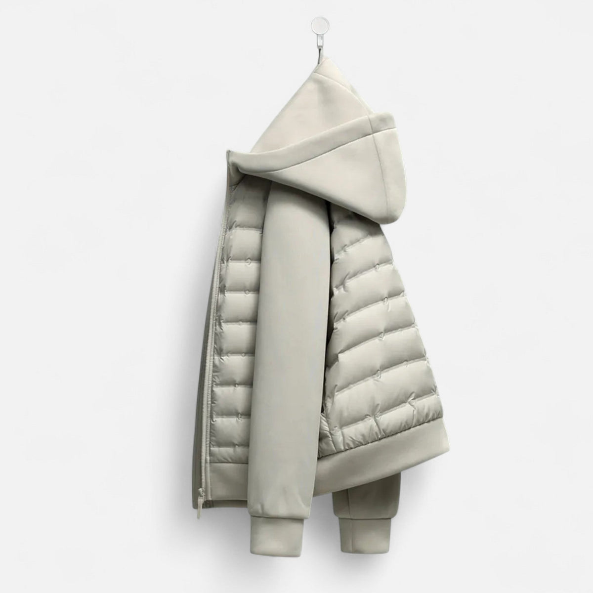Men's Hooded Quilted Jacket – Padded Hybrid Style