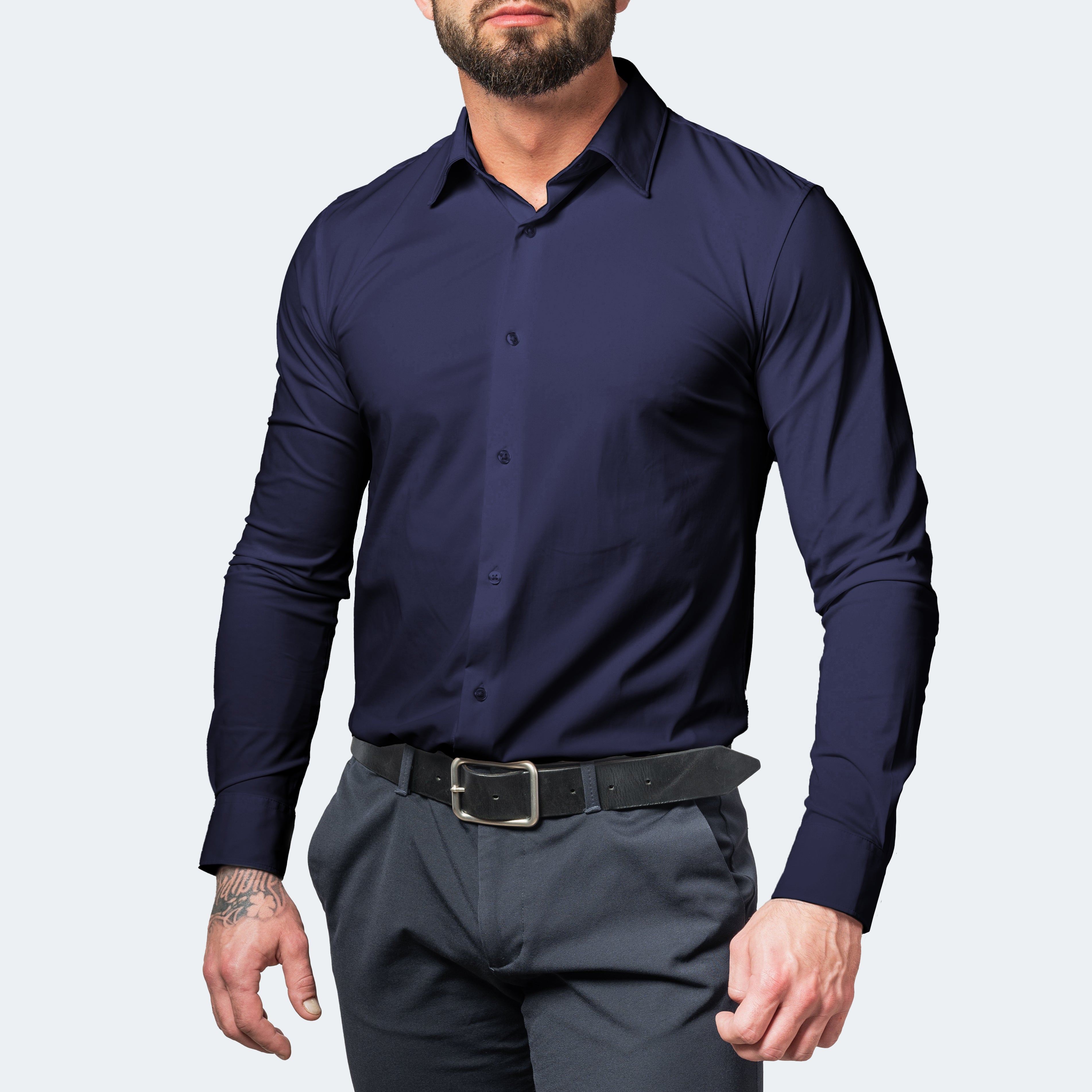 Men's White Shirt, Stretch and Wrinkle-Free