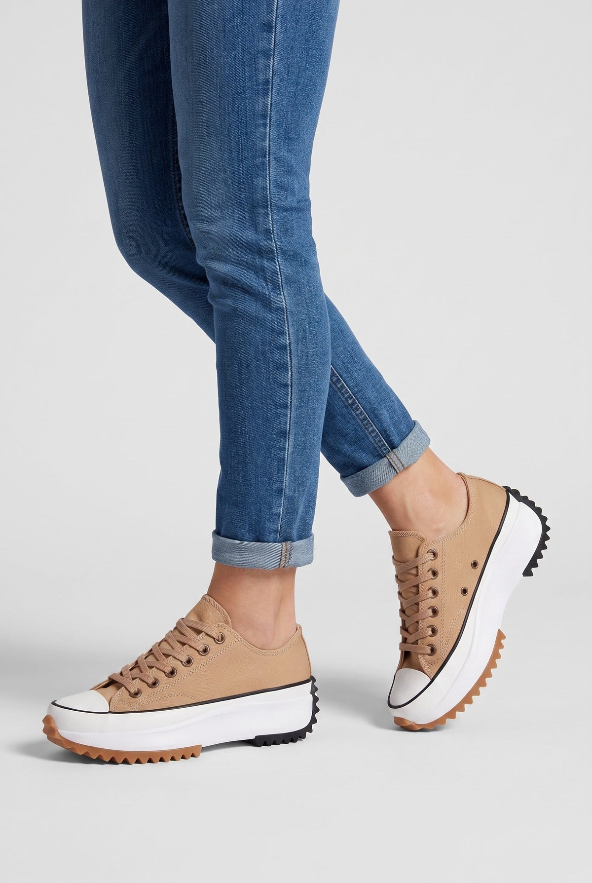 Women's Sneakers | Lace-Up Platform Sole with Contrasting Toe