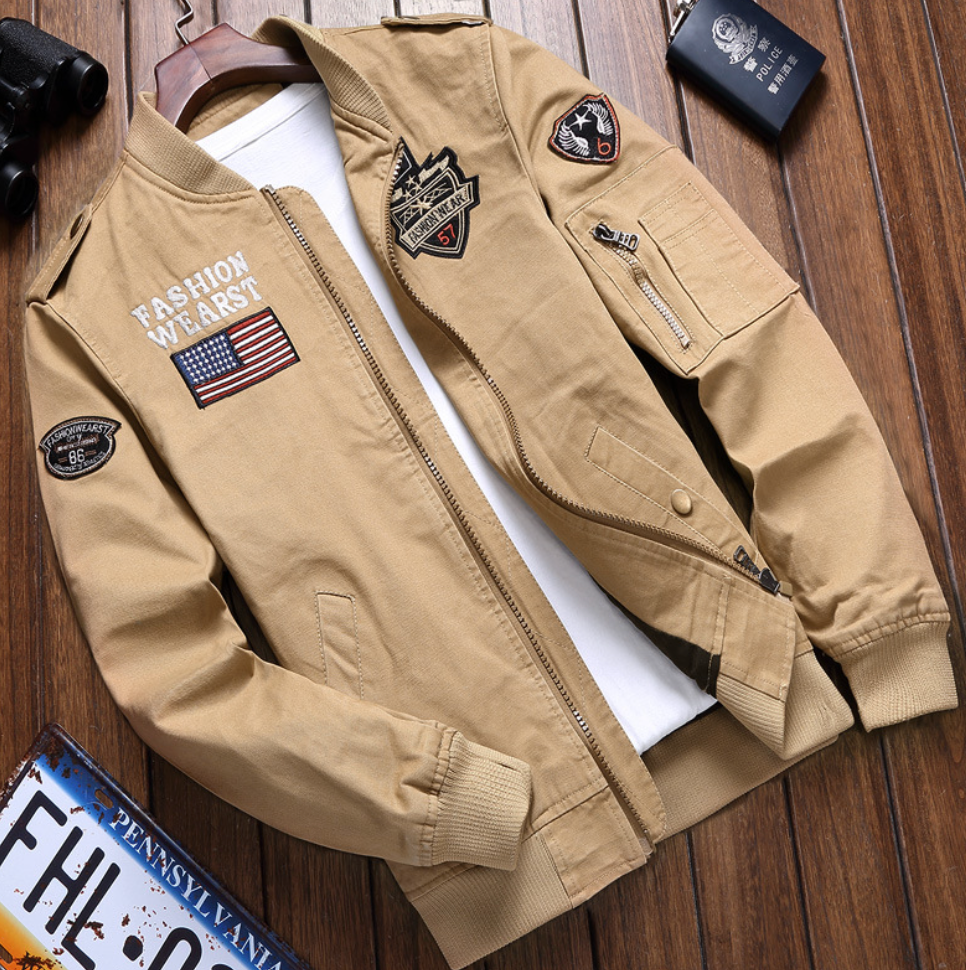 Men's Military Utility Jacket – Multi-Pocket Casual Design