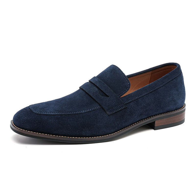 Men's Nubuck Leather Loafers – Smart Casual Slip-On Design