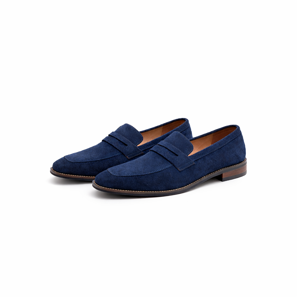 Men's Nubuck Leather Loafers – Smart Casual Slip-On Design