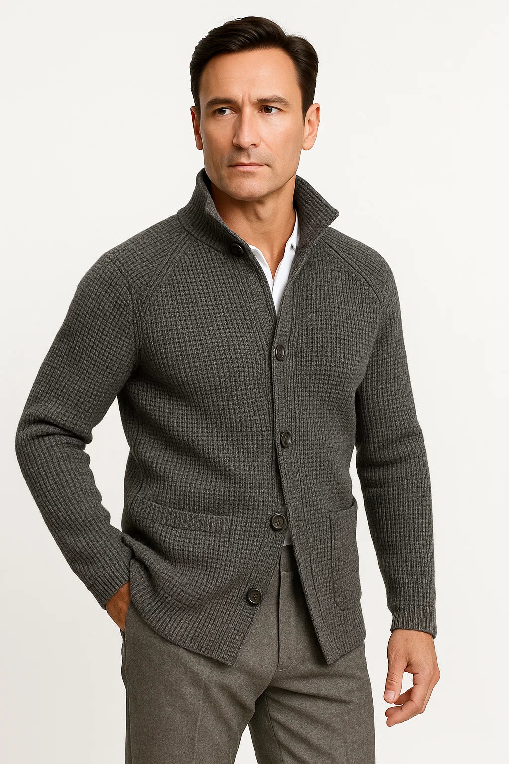 Heren Cardigan Wol Gebreid Met Knopen Casual Comfortabele Pasvorm