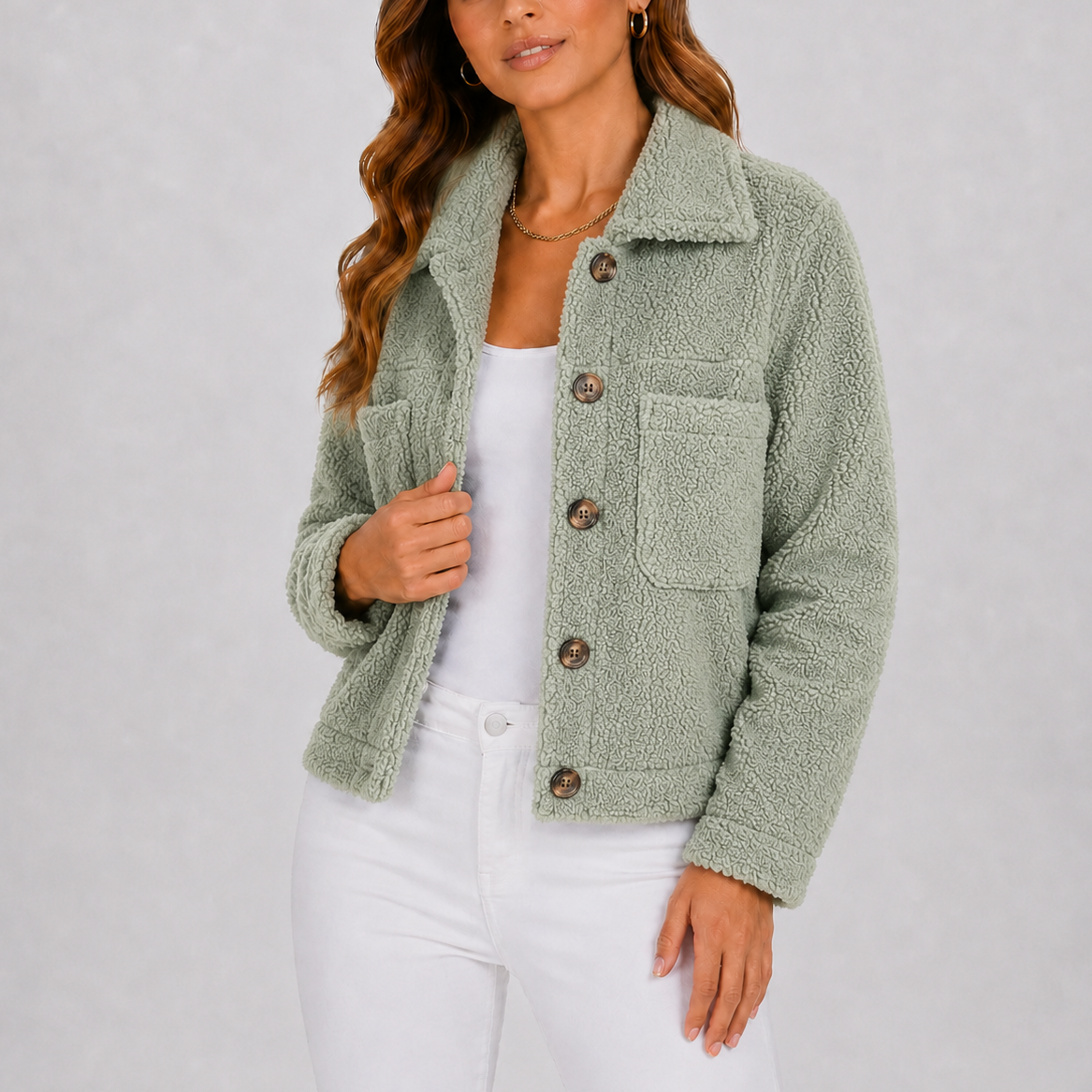 Women’s Casual Knit Blazer Autumn Jacket with Pockets