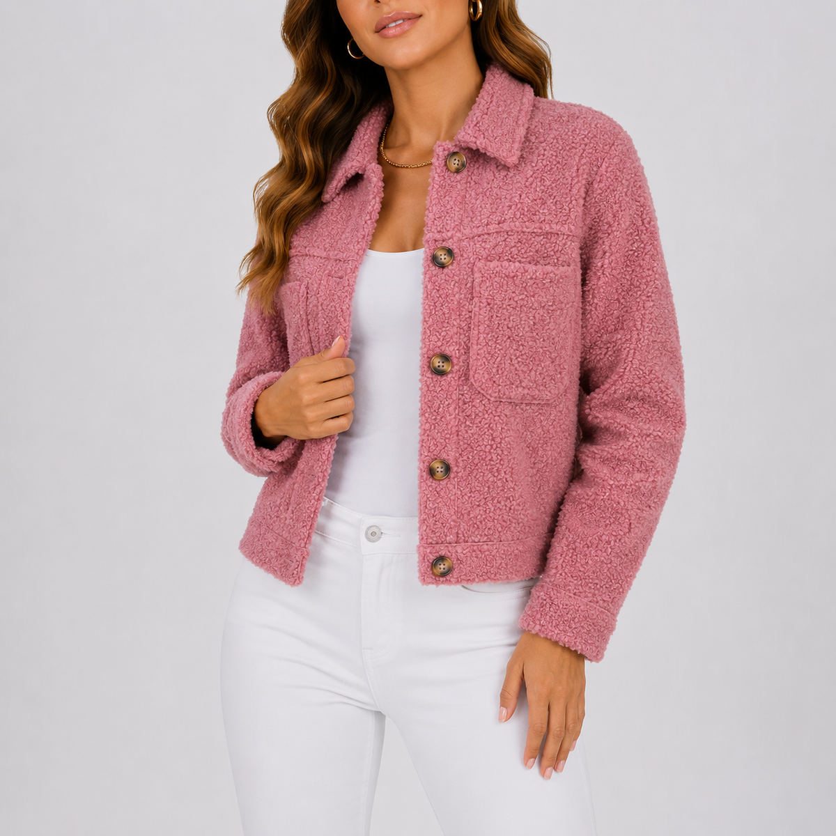 Women’s Casual Knit Blazer Autumn Jacket with Pockets