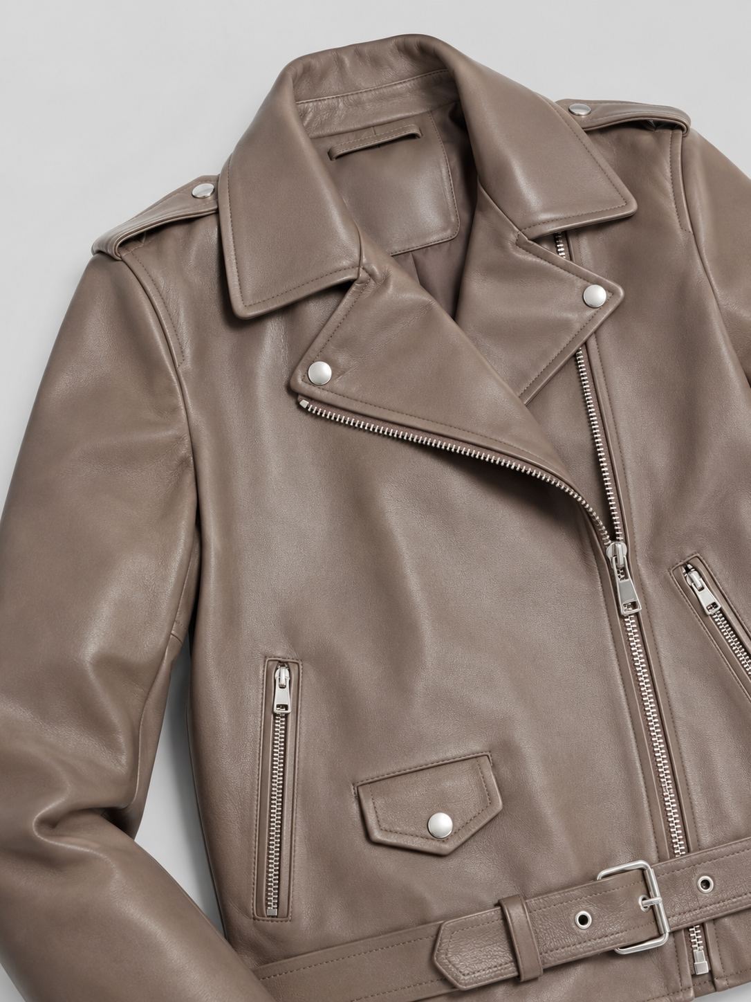 Oversized Biker Jacket in Synthetic Leather for Women