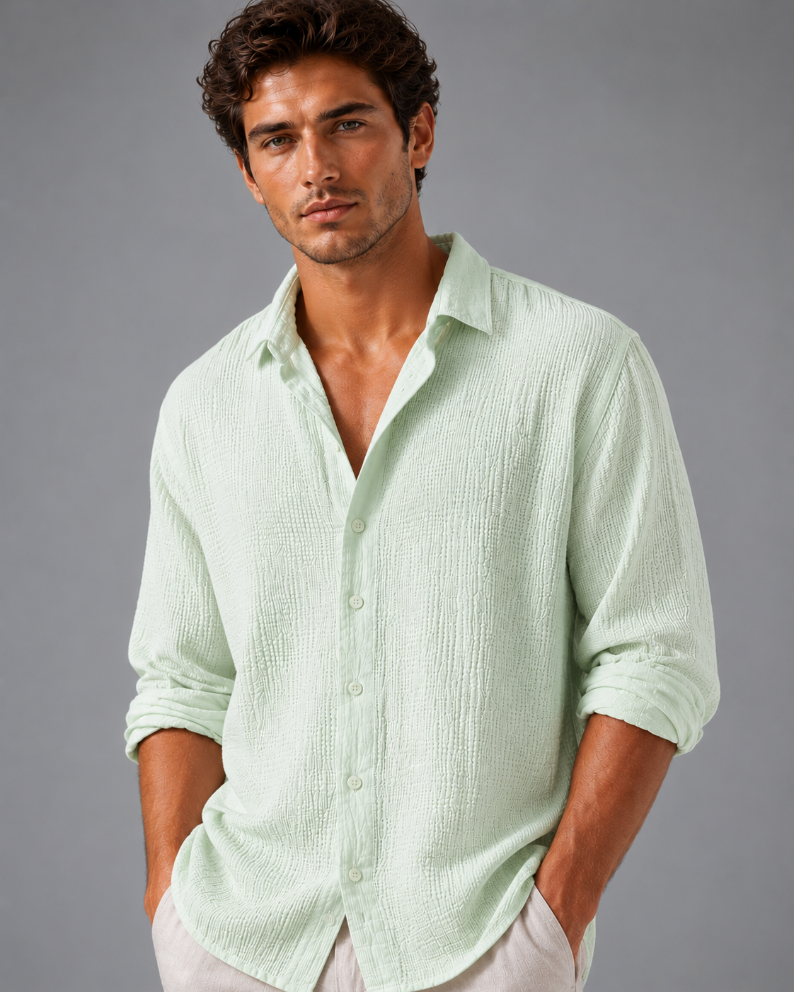 Men's Short Sleeve Button-Up Shirt – Lightweight Casual Summer Shirt