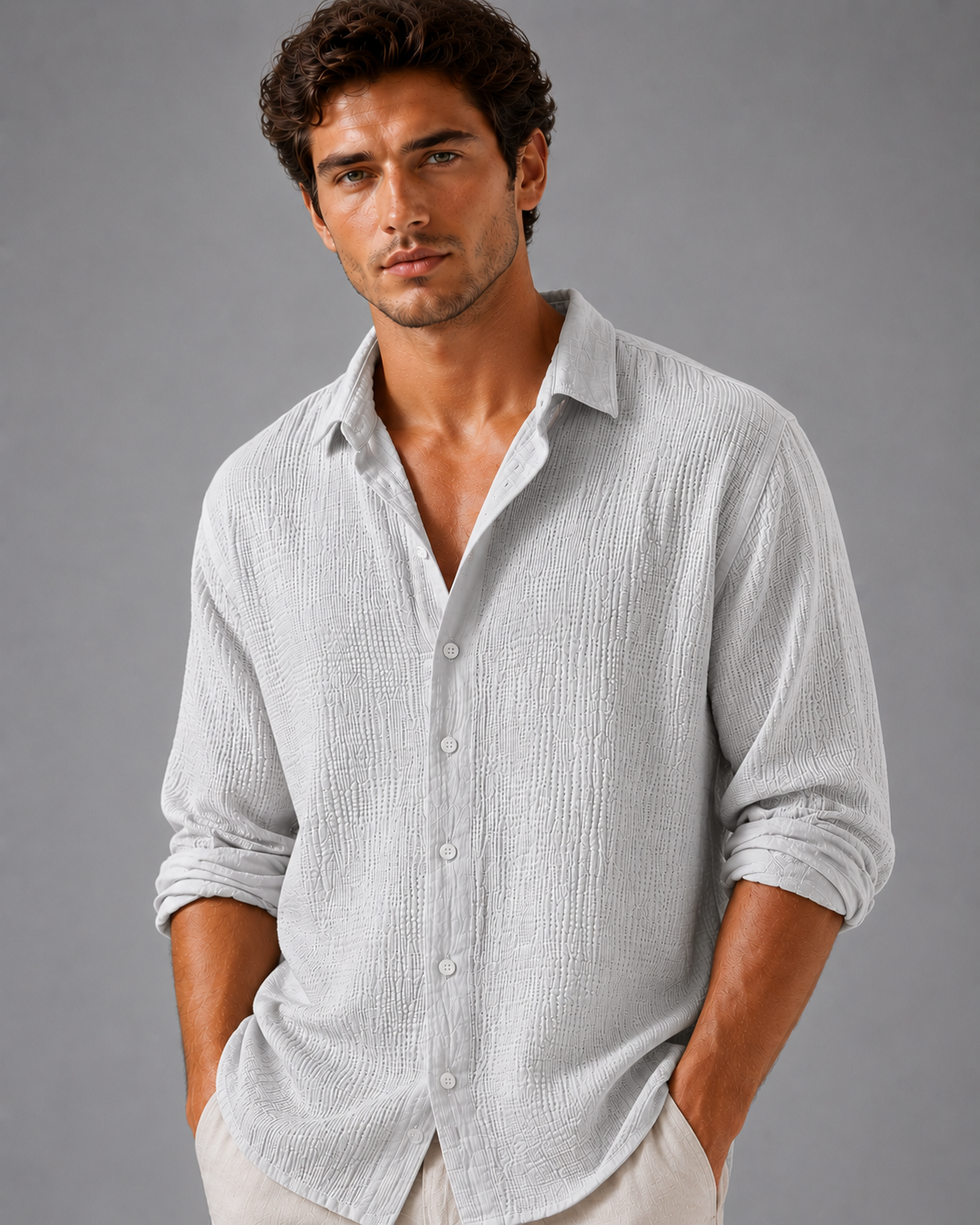 Men's Short Sleeve Button-Up Shirt – Lightweight Casual Summer Shirt