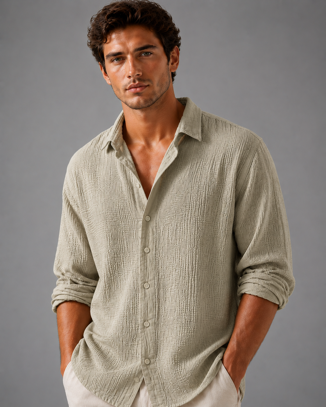 Men's Short Sleeve Button-Up Shirt – Lightweight Casual Summer Shirt