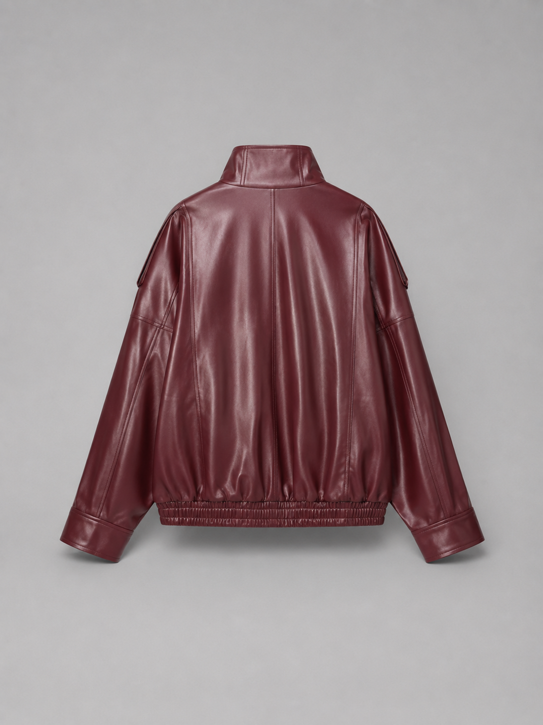 Women's Faux Leather Bomber Jacket for Autumn