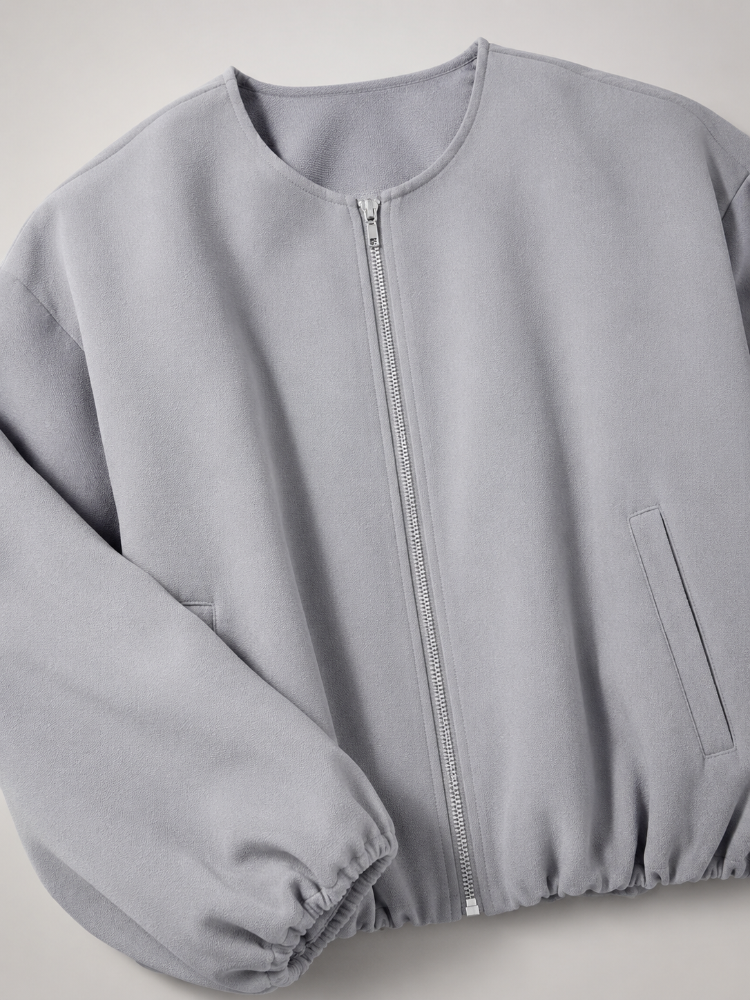 Short zip bomber jacket for women