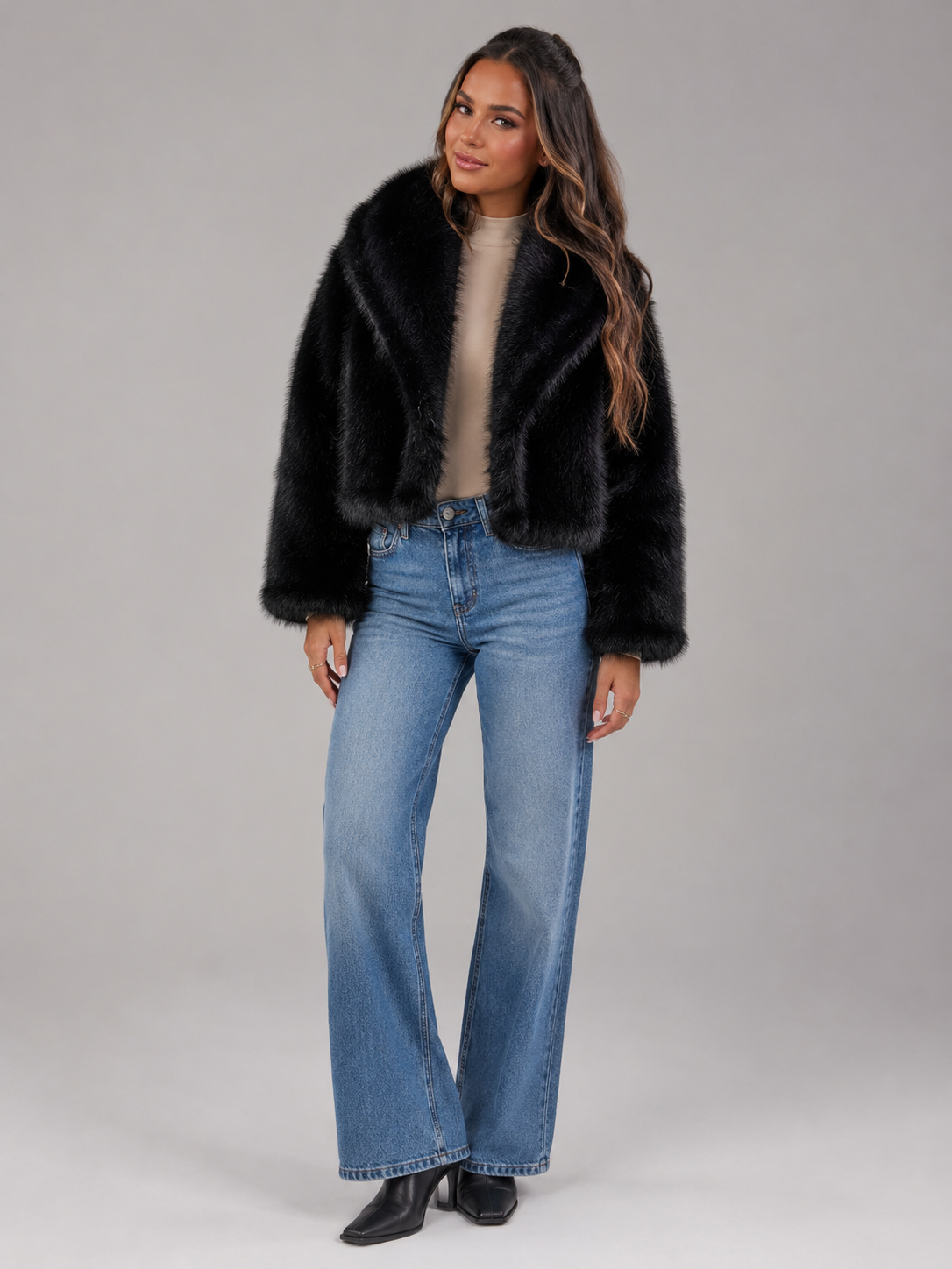 Short Faux Leather Jacket for Women