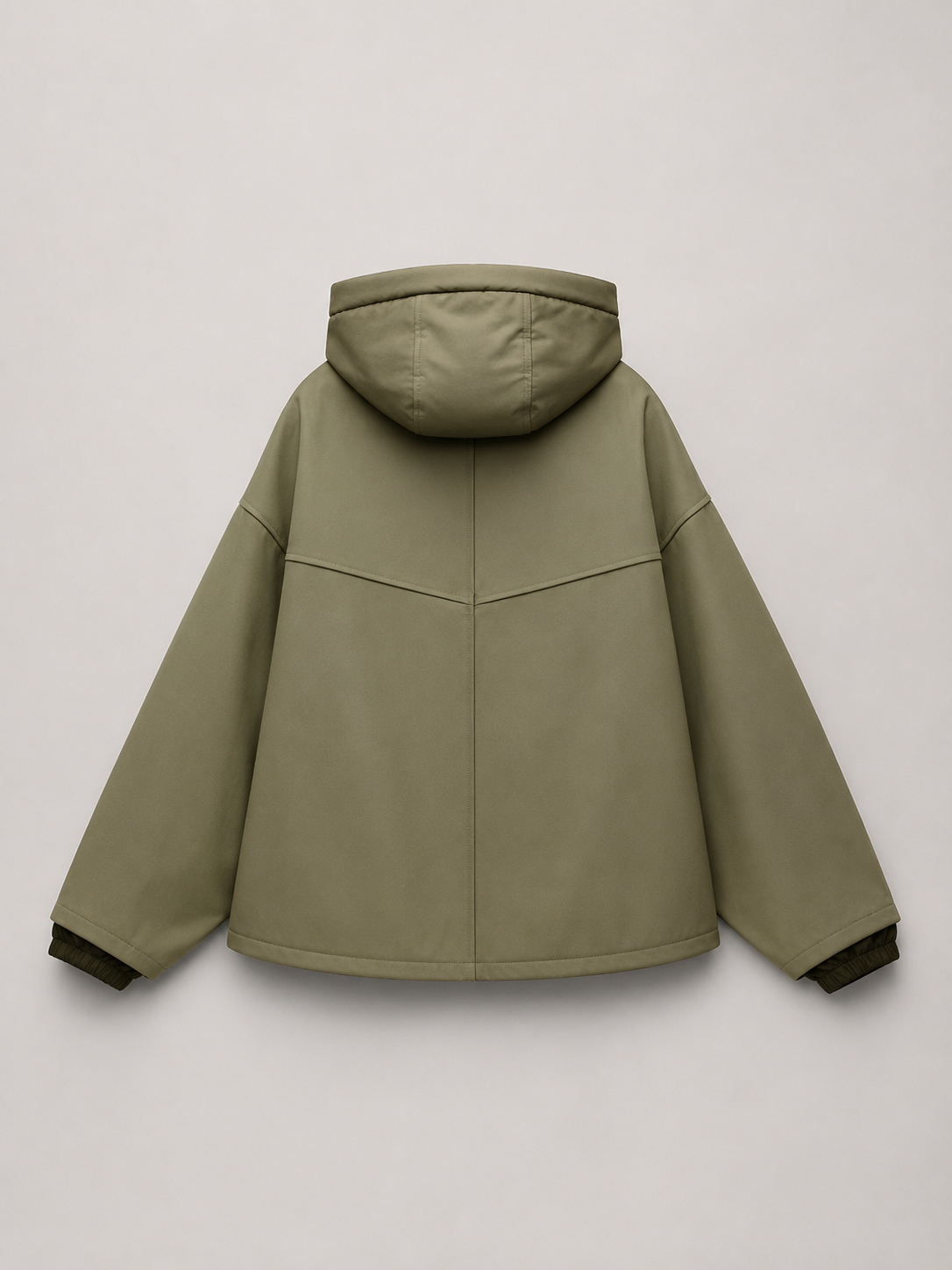 Green Padded Hooded Jacket for Women