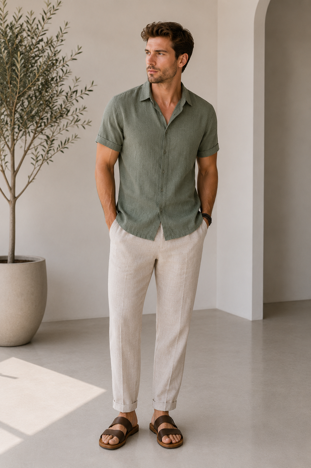 Mens Short Sleeve Shirt Button Up