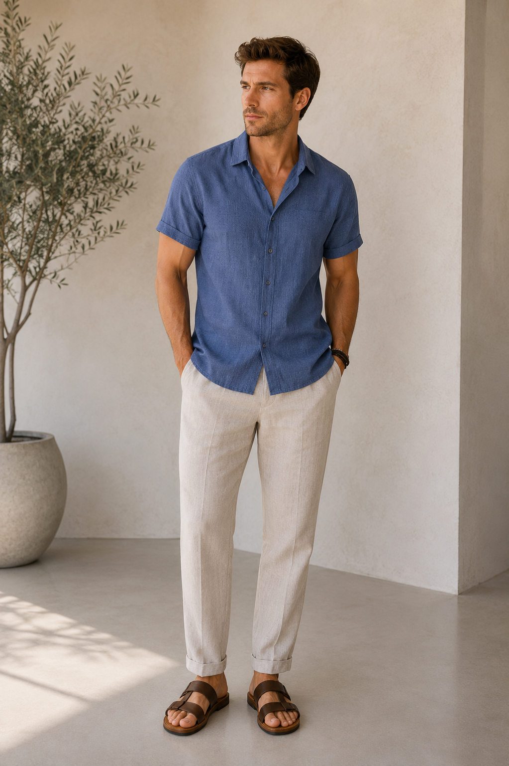 Mens Short Sleeve Shirt Button Up