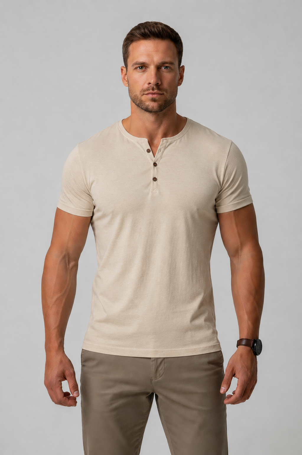 Men’s Henley T-Shirt - Muscle Fit