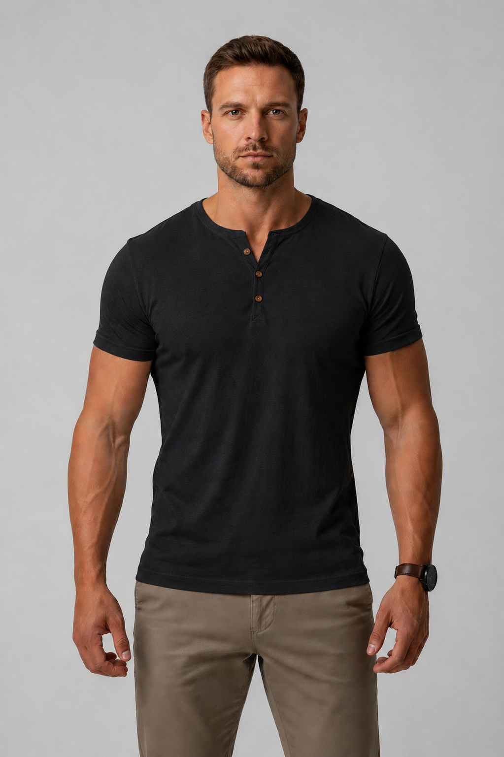 Men’s Henley T-Shirt - Muscle Fit