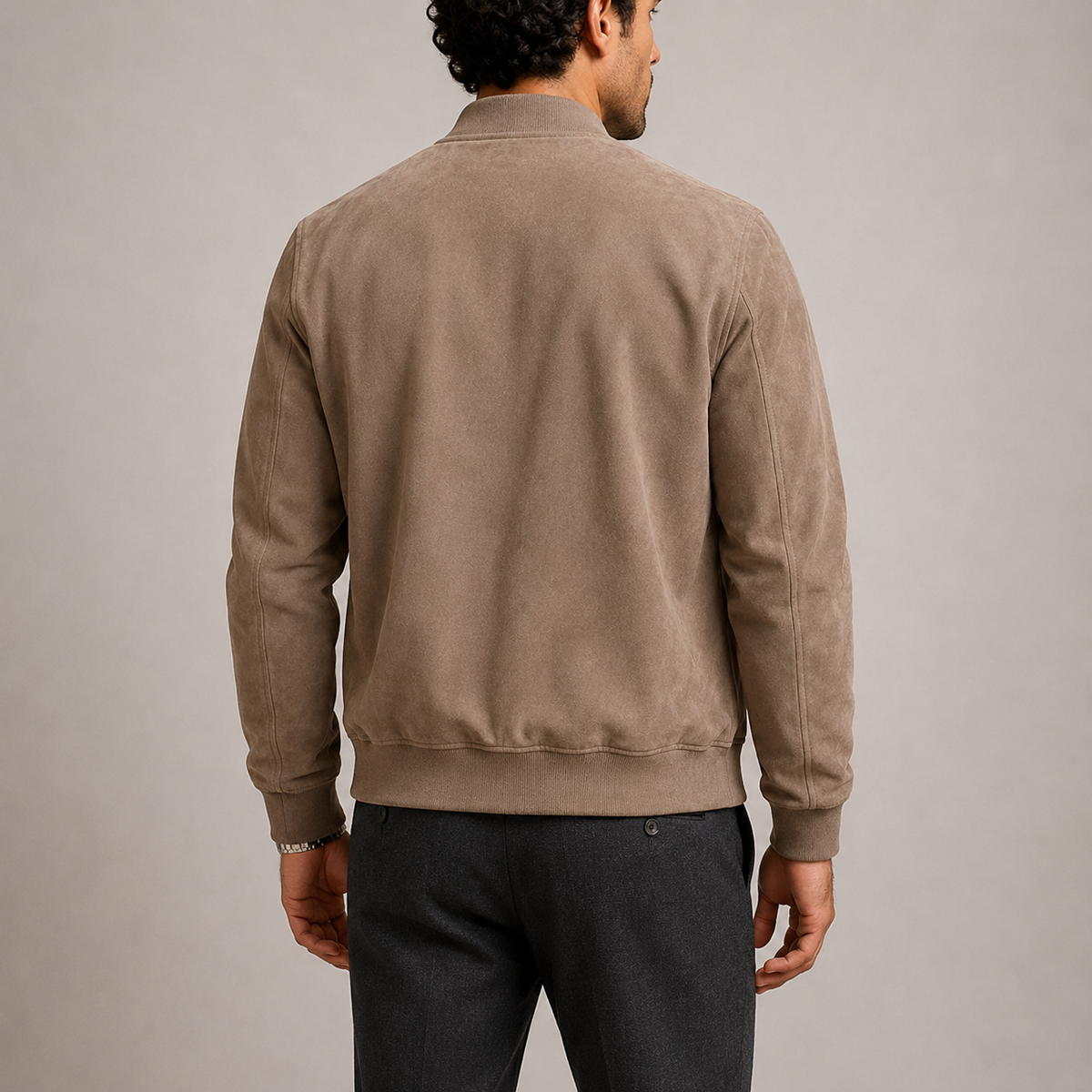 Men’s Suede Bomber Jacket – Lightweight Comfort & Timeless Everyday Style