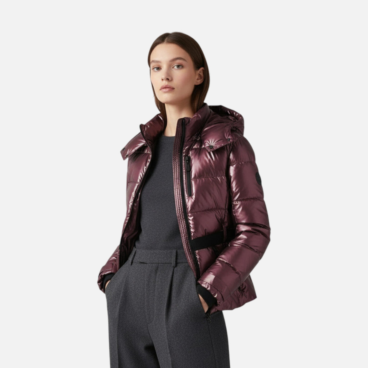 Women's Fitted Ski Jacket – Hooded Insulated Winter Jacket