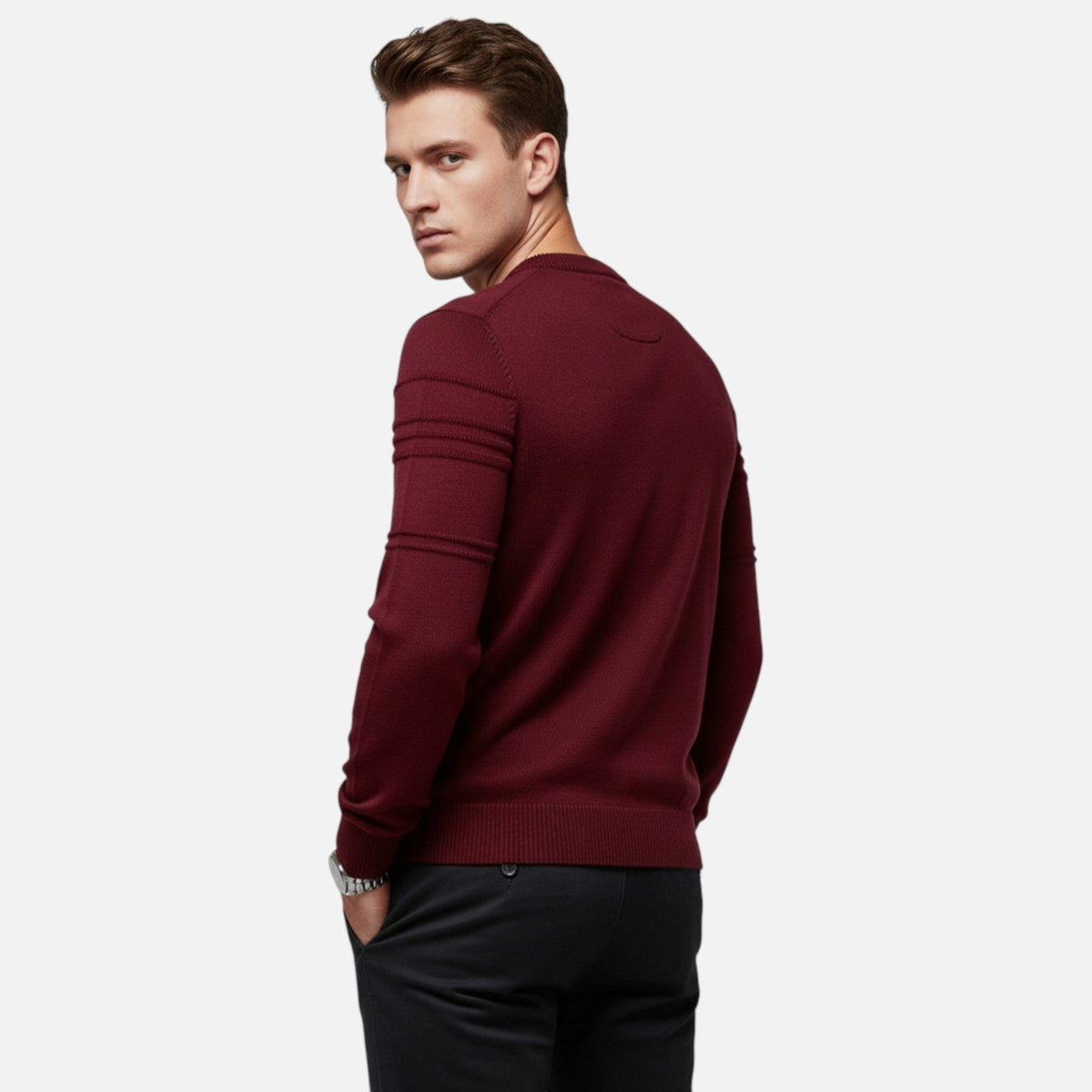 Men's Striped Cotton Jumper – Classic Crew Neck Knit
