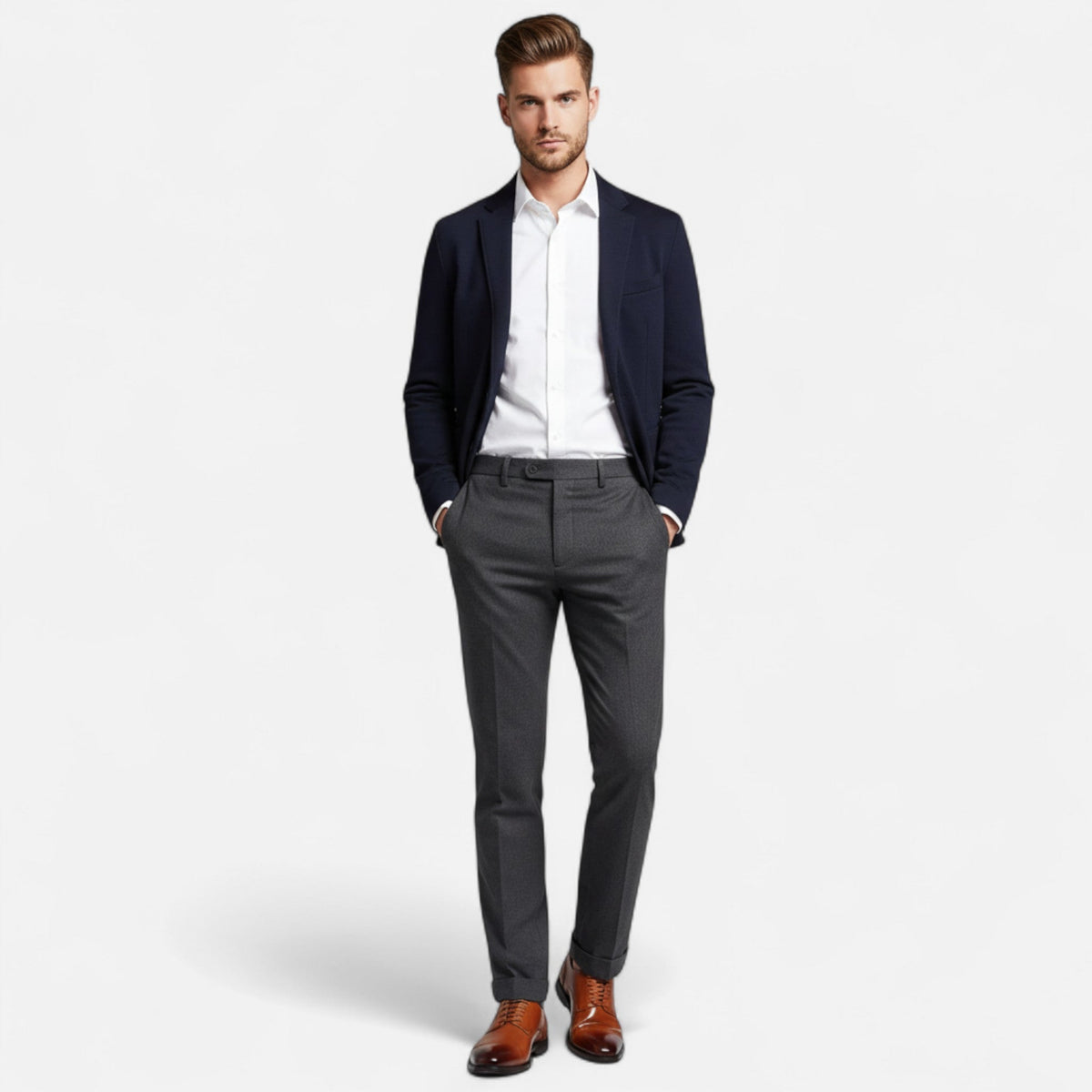 Men's Classic Leather Oxford Shoes – Timeless Formal Design