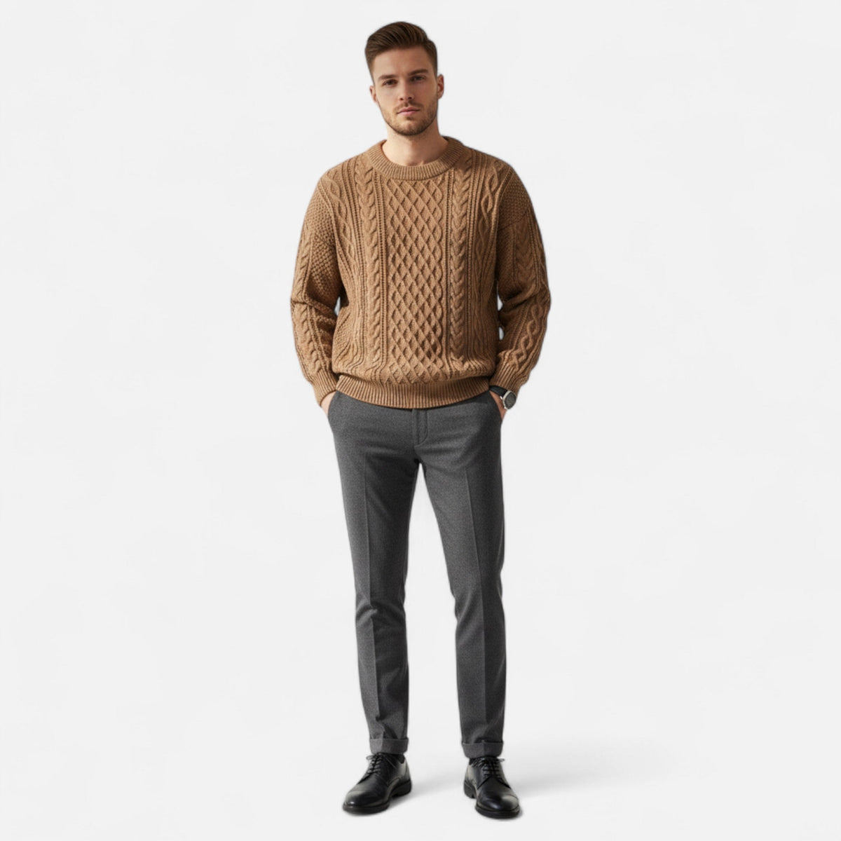 Men's Classic Wool Jumper – Timeless Crew Neck Knit