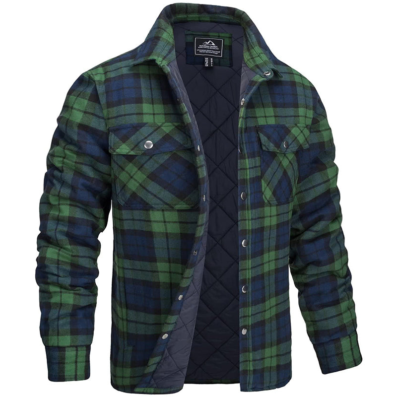 Flannel Men's Overshirt with Check Pattern for Spring