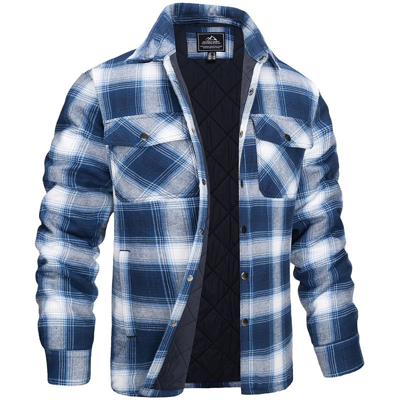Flannel Men's Overshirt with Check Pattern for Spring