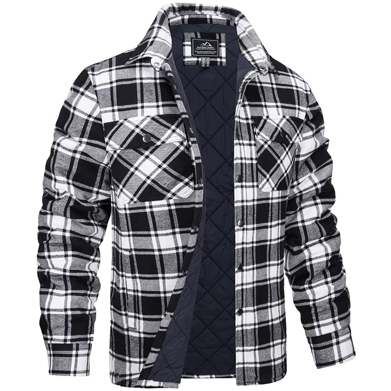 Flannel Men's Overshirt with Check Pattern for Spring