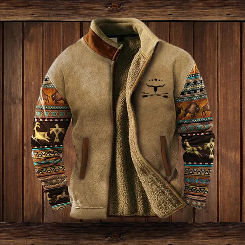 Men's Teddy Fleece Zip-Up Jacket – Vintage Casual Style