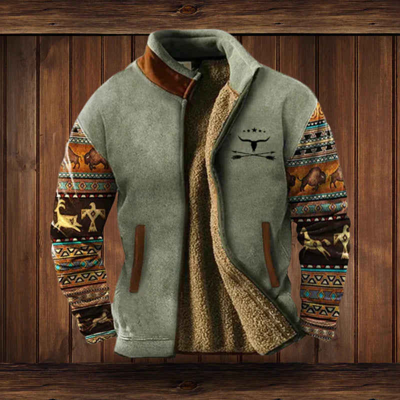 Men's Teddy Fleece Zip-Up Jacket – Vintage Casual Style