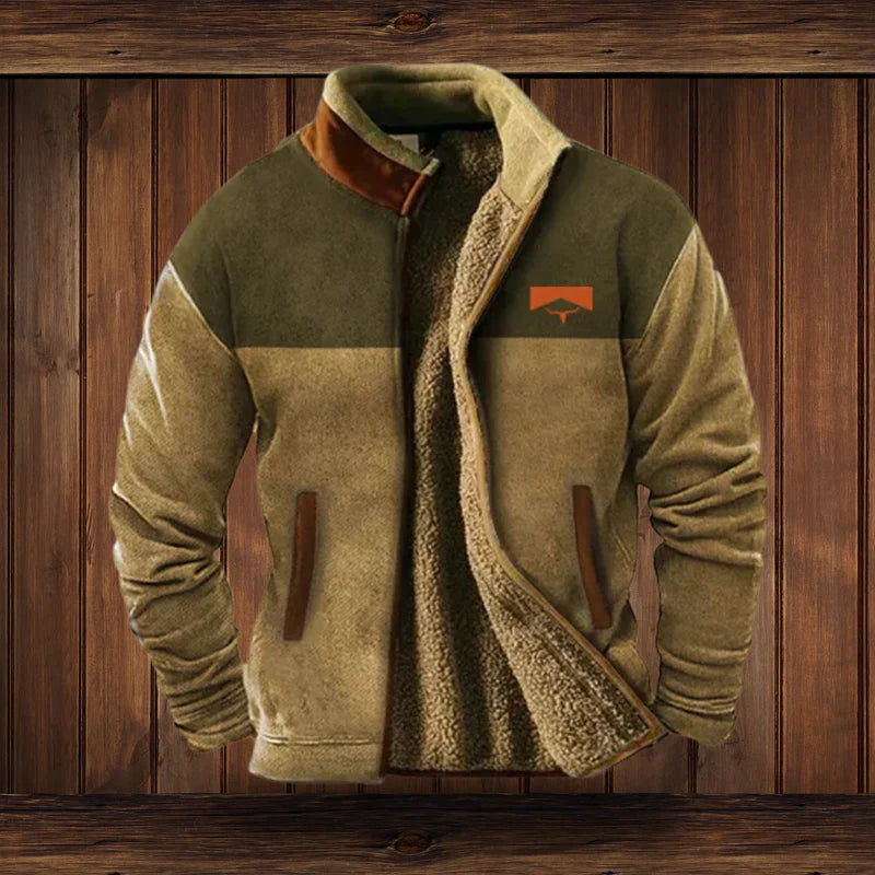 Men's Teddy Fleece Zip-Up Jacket – Vintage Casual Style