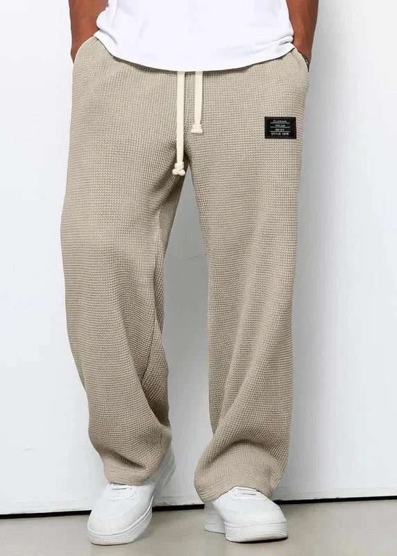 Men's Elastic Waist Trousers – Lightweight Casual Drawstring Design