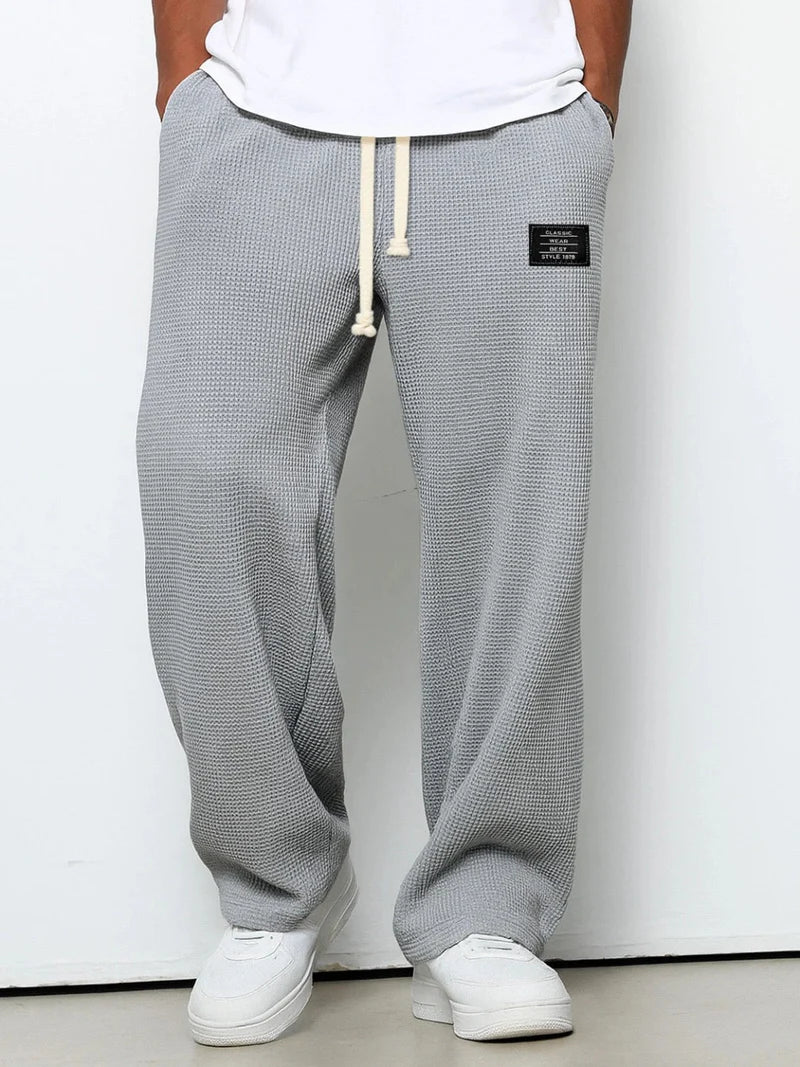 Men's Elastic Waist Trousers – Lightweight Casual Drawstring Design