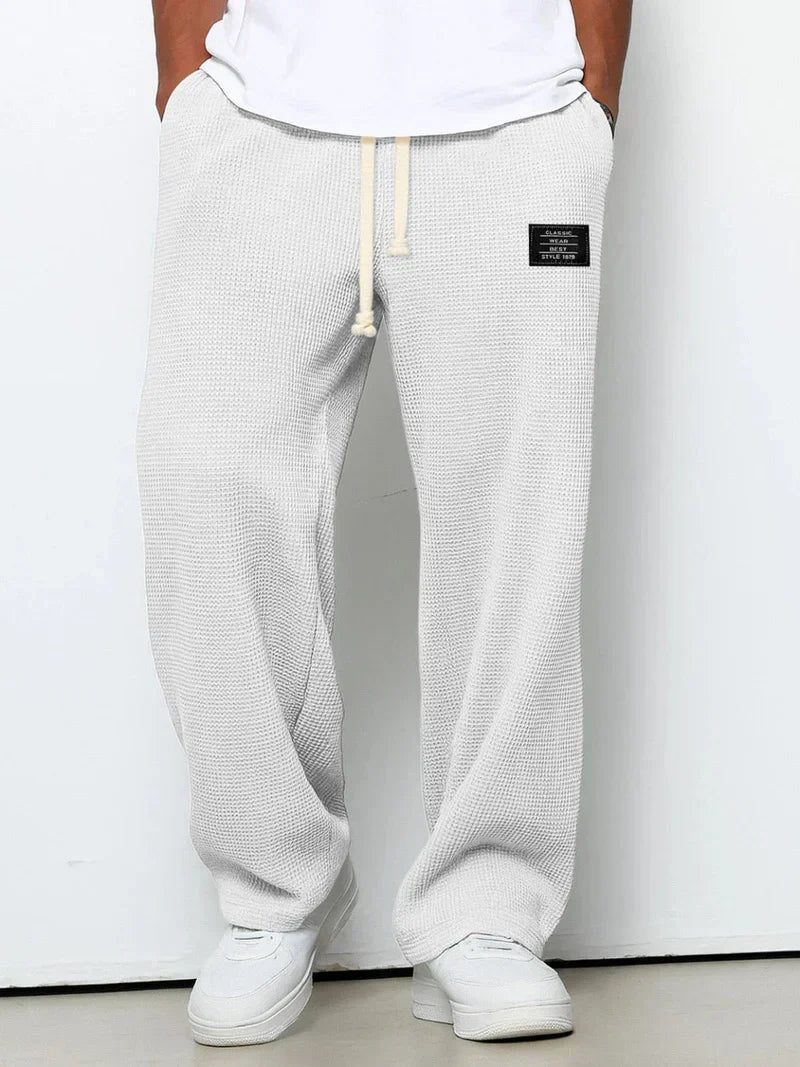 Men's Elastic Waist Trousers – Lightweight Casual Drawstring Design