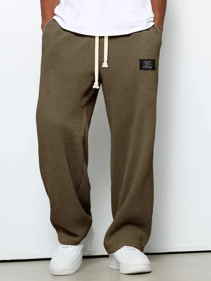 Men's Elastic Waist Trousers – Lightweight Casual Drawstring Design