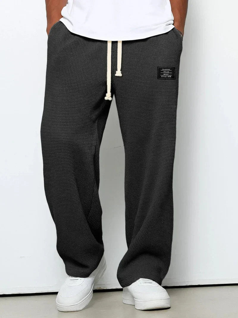 Men's Elastic Waist Trousers – Lightweight Casual Drawstring Design