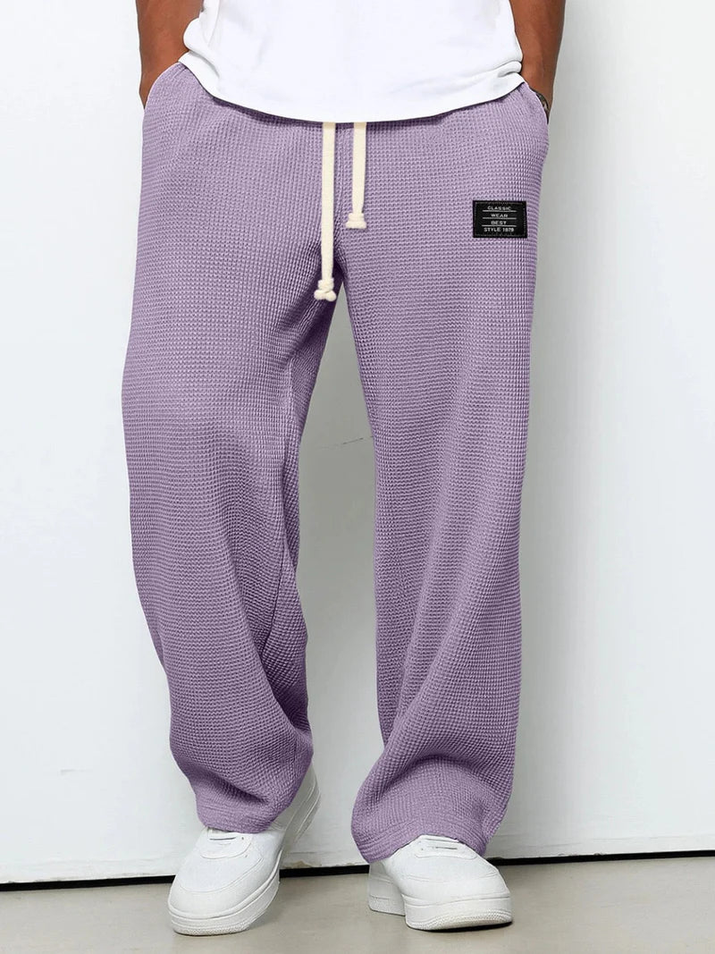 Men's Elastic Waist Trousers – Lightweight Casual Drawstring Design