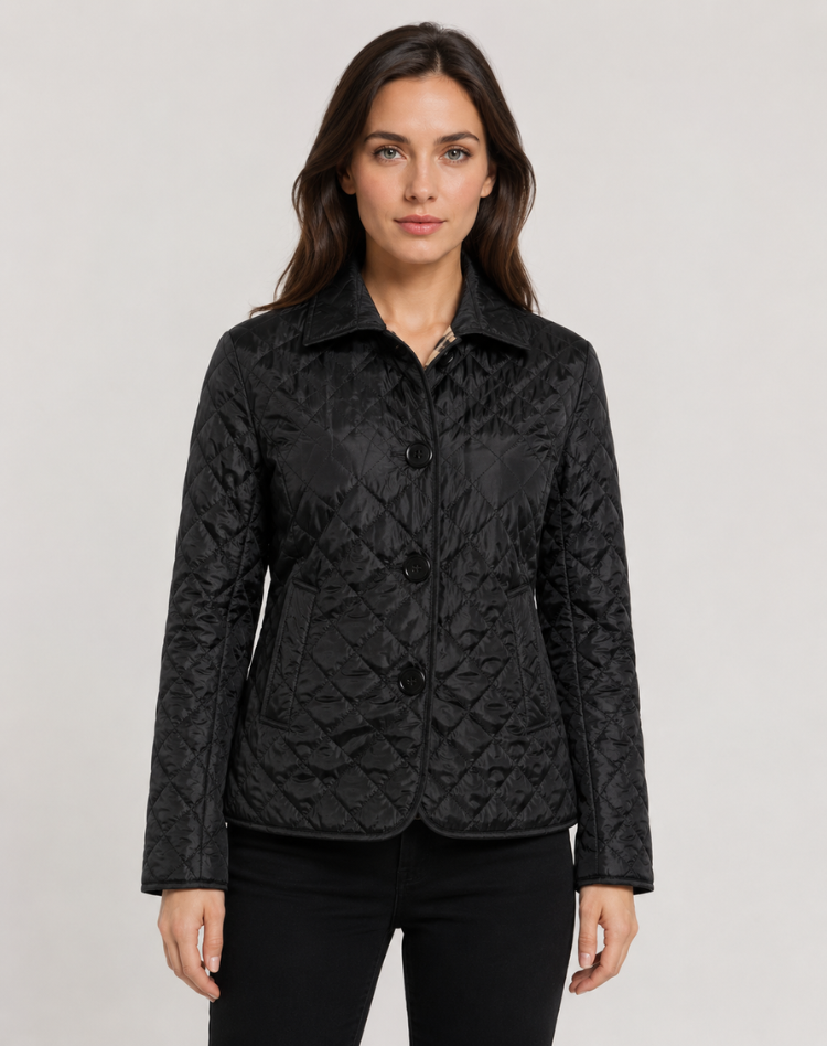 Women's Quilted Jacket – Lightweight Button-Up Transitional Style