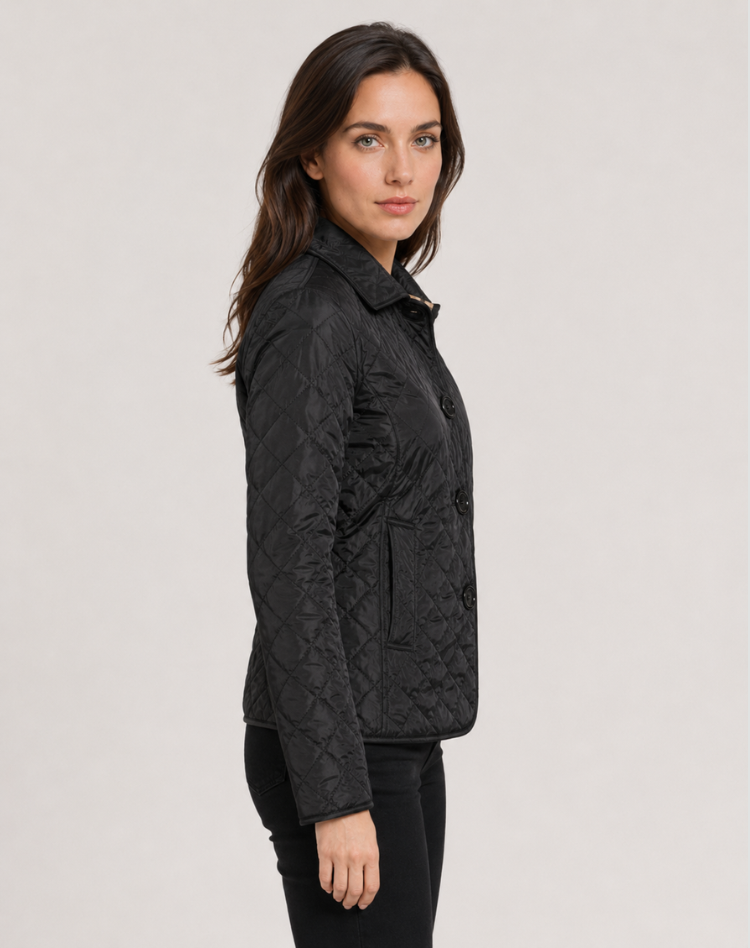 Women's Quilted Jacket – Lightweight Button-Up Transitional Style