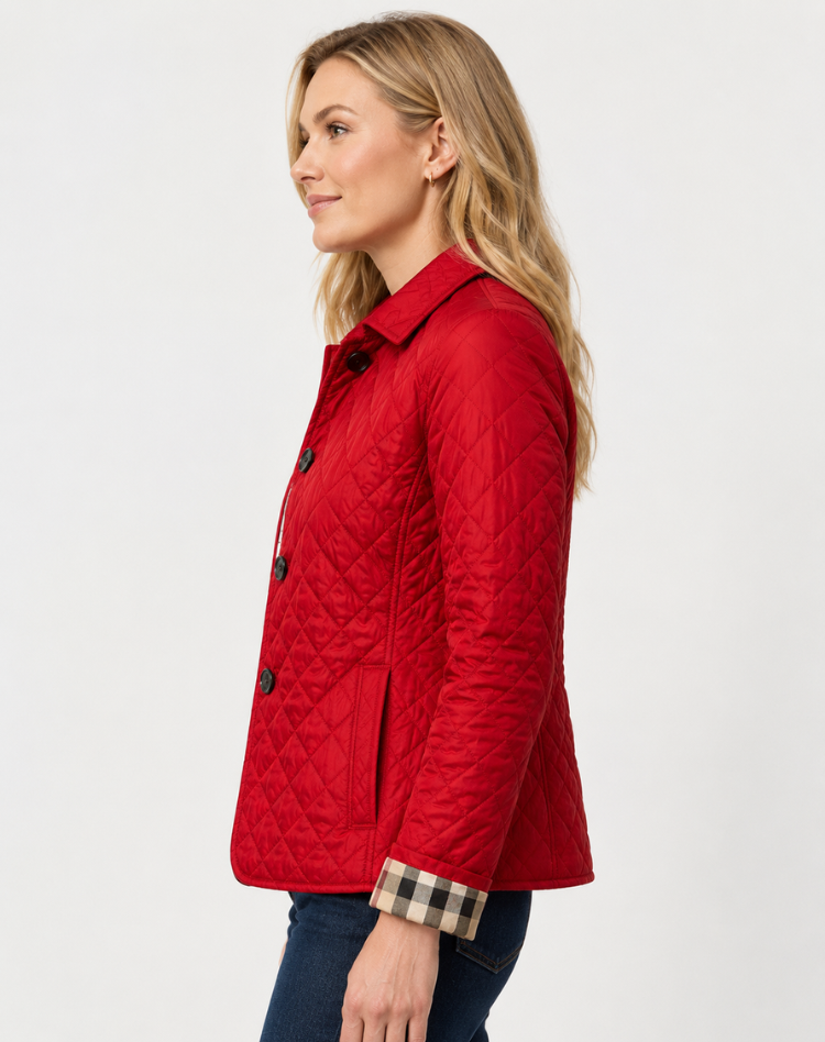 Women's Quilted Jacket – Lightweight Button-Up Transitional Style