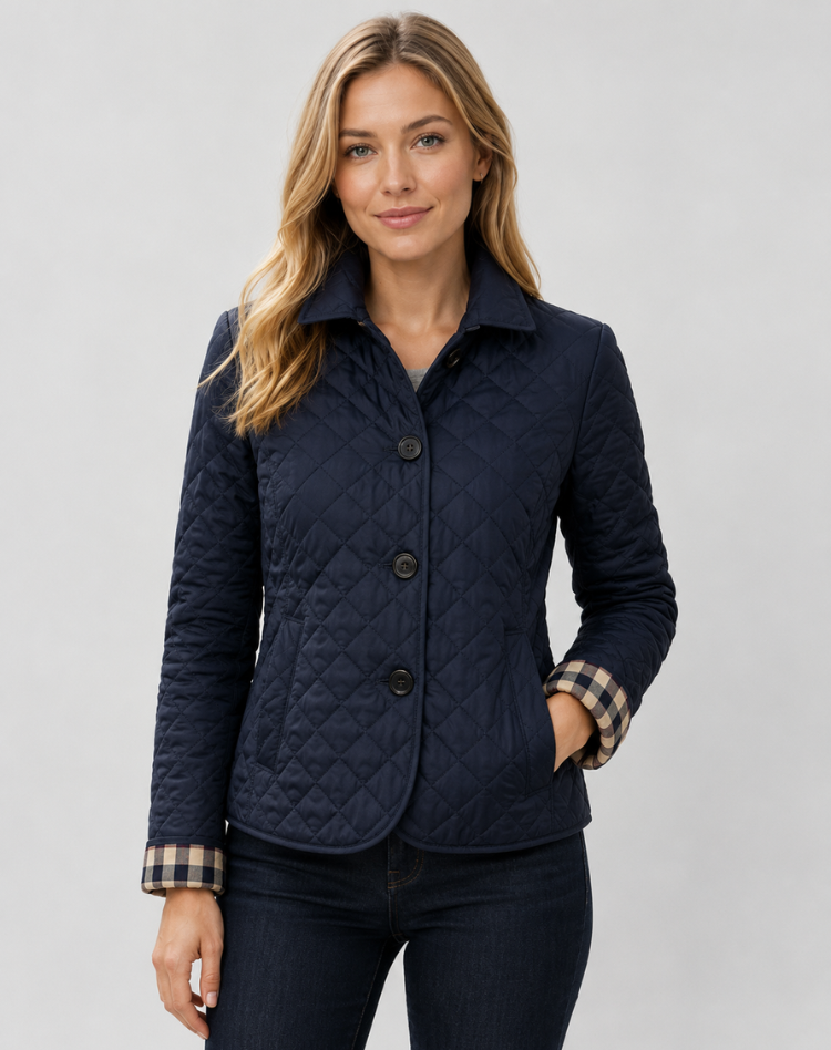 Women's Quilted Jacket – Lightweight Button-Up Transitional Style