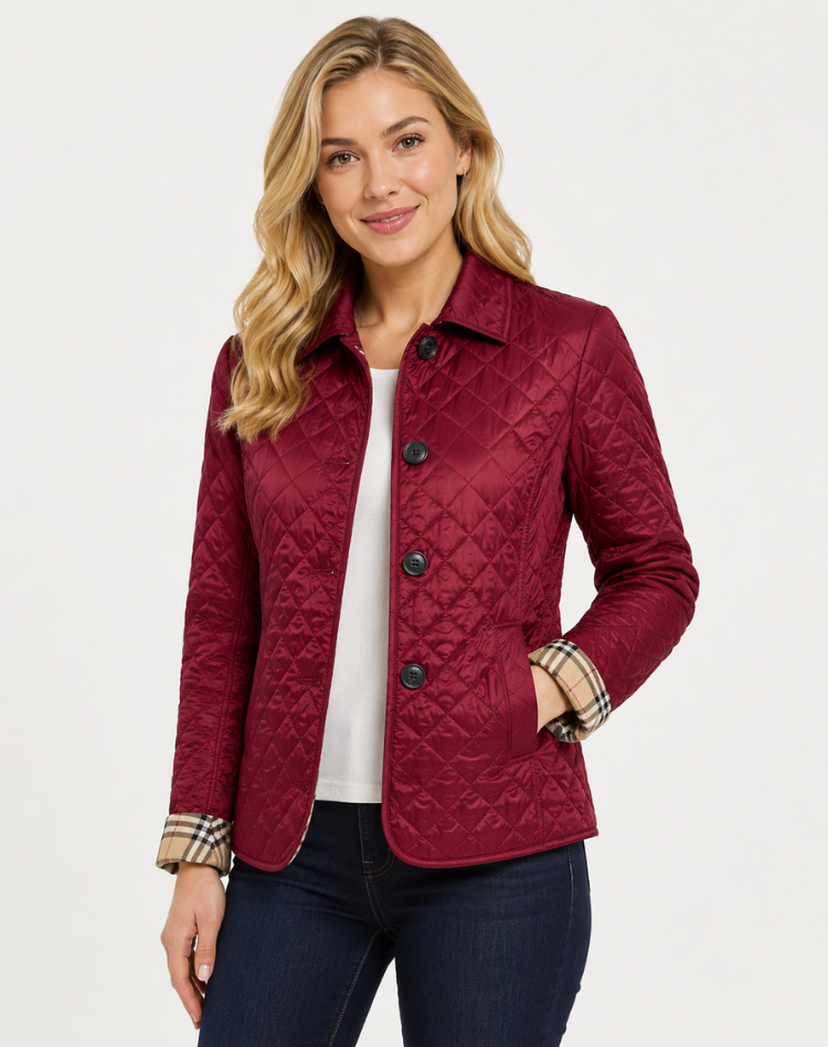 Women's Quilted Jacket – Lightweight Button-Up Transitional Style