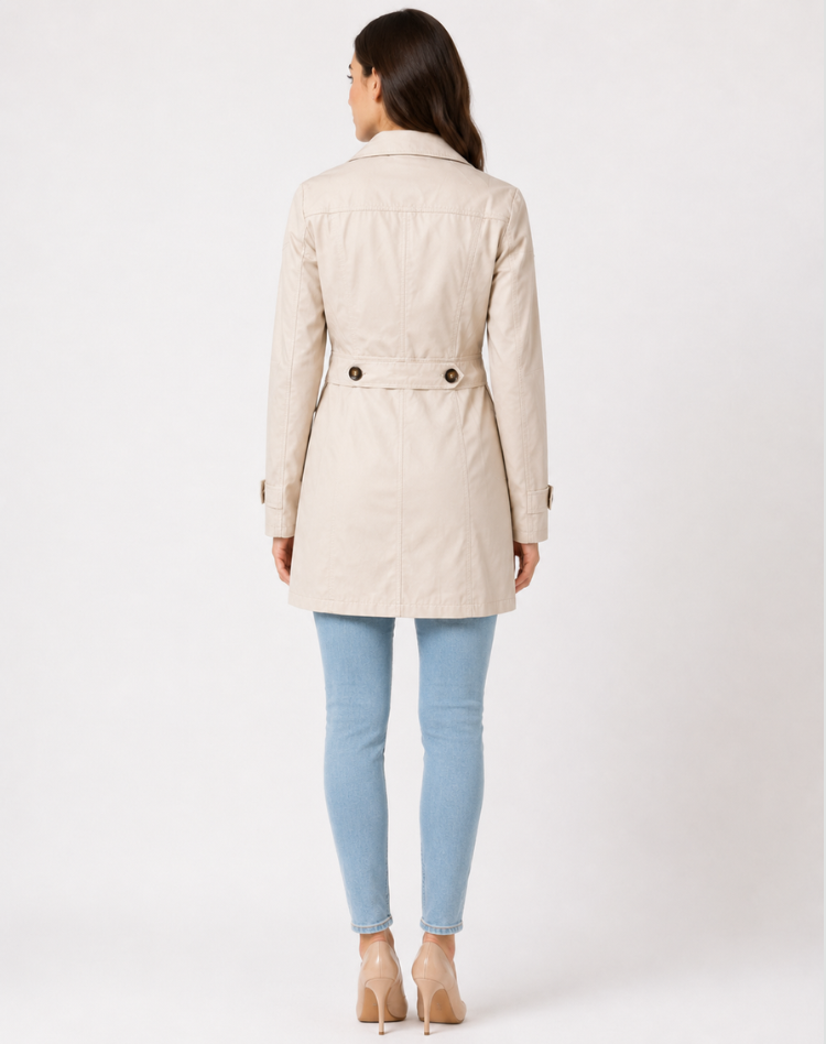 Women's Tailored Trench Coat – Classic Button-Up Design