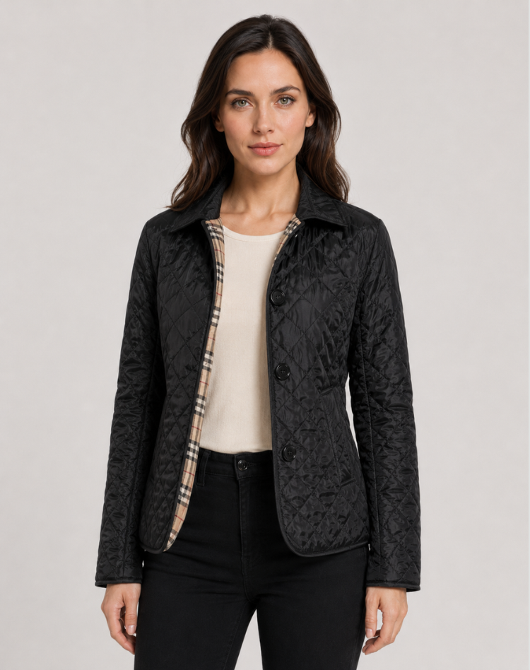 Women's Quilted Jacket – Lightweight Button-Up Transitional Style